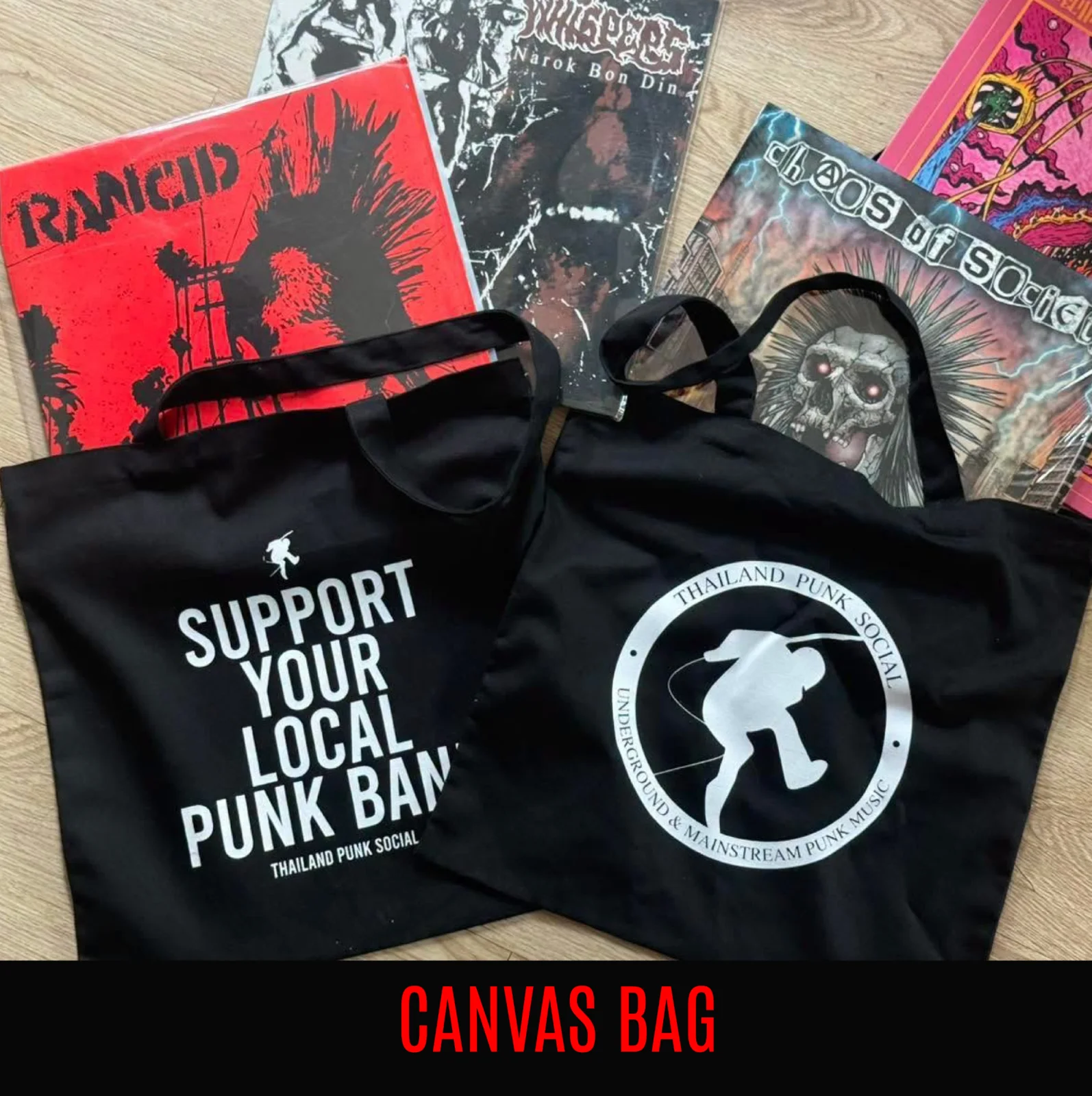 Thailand Punk Social canvas bag